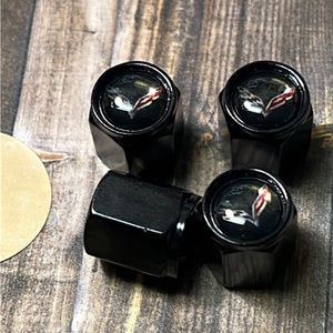 5for$10 Black Corvette Stem caps Tire stem valve caps Car Accessories NWT